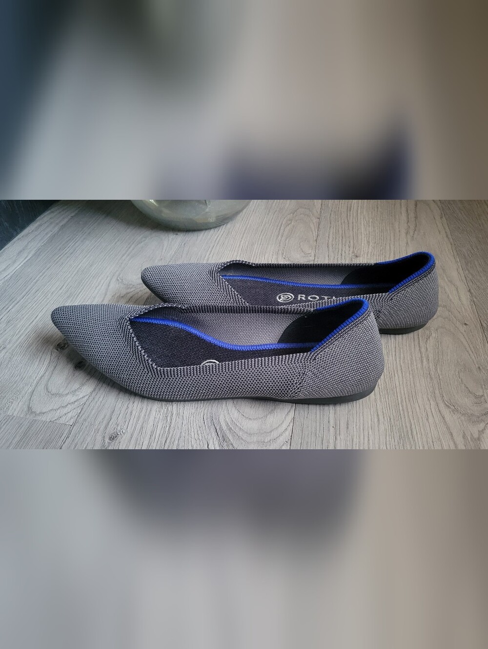 Rothy's The Point Cloud Gray Birdseye Flats, Women's US 7 EU 37.5 - Picture 7 of 16